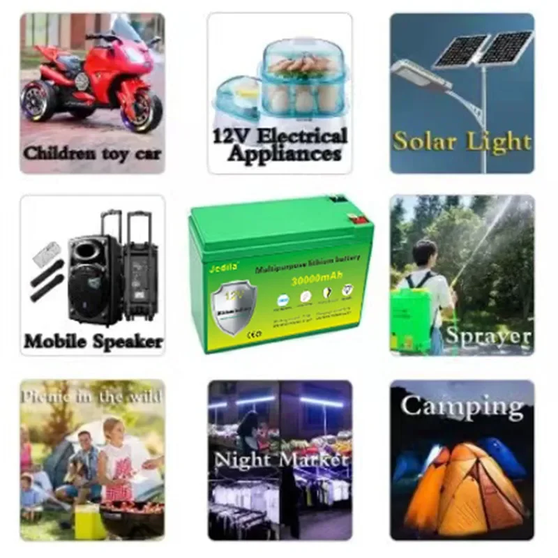 대용량 리튬 이온 충전식 배터리 팩, 12V, 12800mah, 신제품 어린이 자동차 장난감 비상 램프에 사용 가능