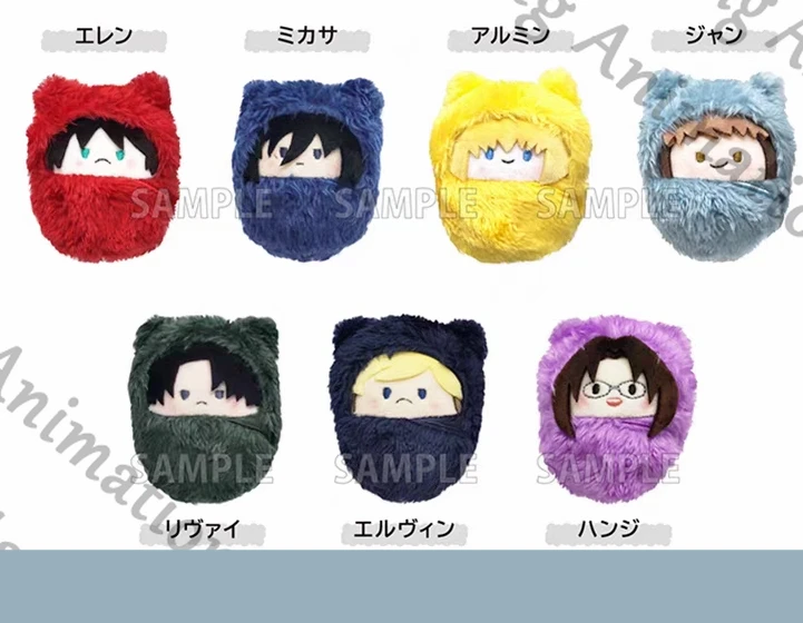 

Genuine Attack On Titan Eren Jaeger Levi Ackerman Jean Kirstein Anime Bag Pendant Cosplay Cartoon Maumet Puppet Keychain Gift