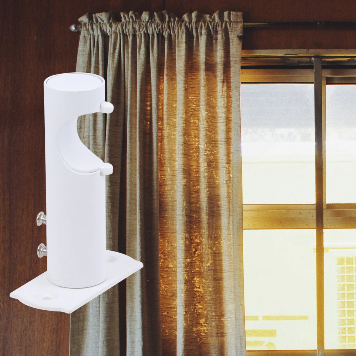 

Shower Curtain Rod Hook White Sturdy Material Easy Install Bathroom Bedroom Curtain Rod Bracket Hanging Rack