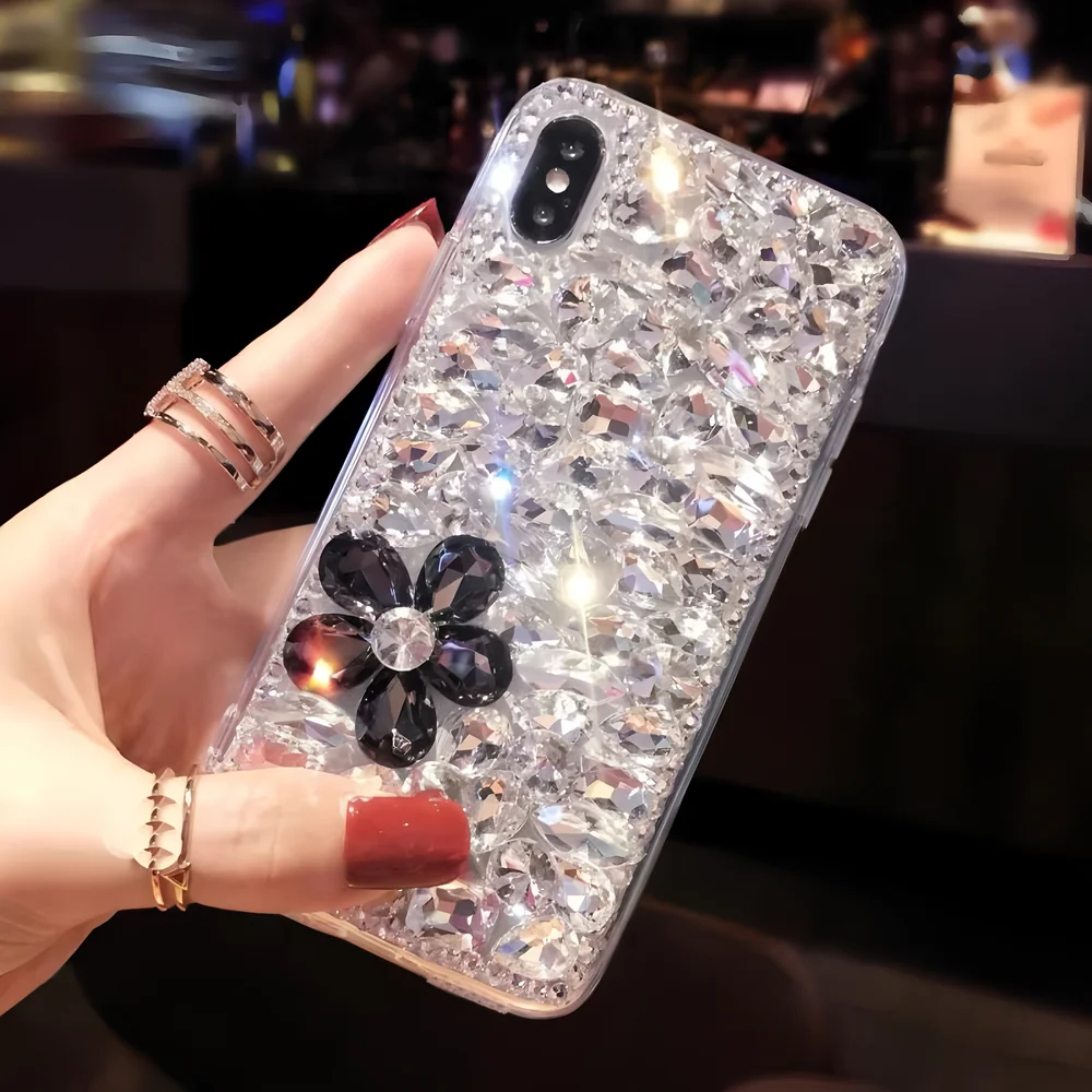 حافظة هاتف فاخرة ثلاثية الأبعاد ماسية لهاتف Honor Magic 7 4 Lite 6 Pro 5G حافظة مرصعة بالجواهر