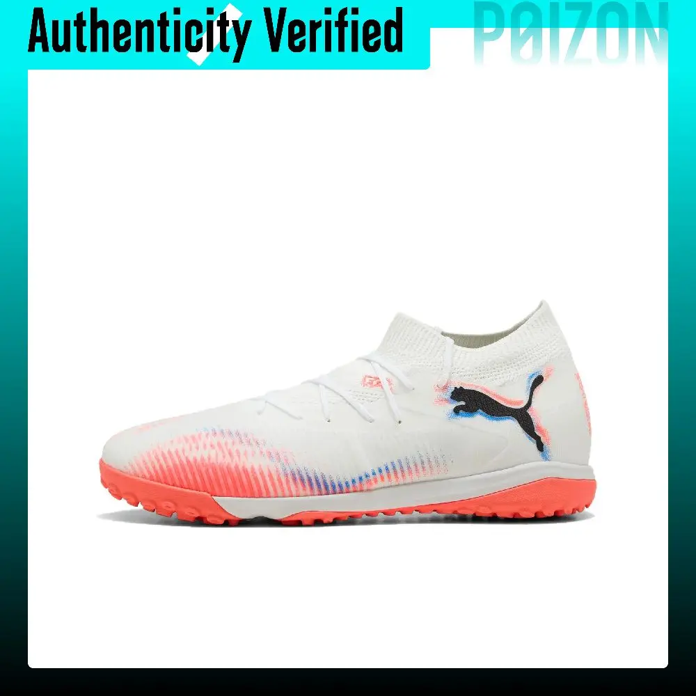 PUMA FUTURE 8 MATCH Abrasion Resistant Soccer Shoes Unisex White Red 108597-01