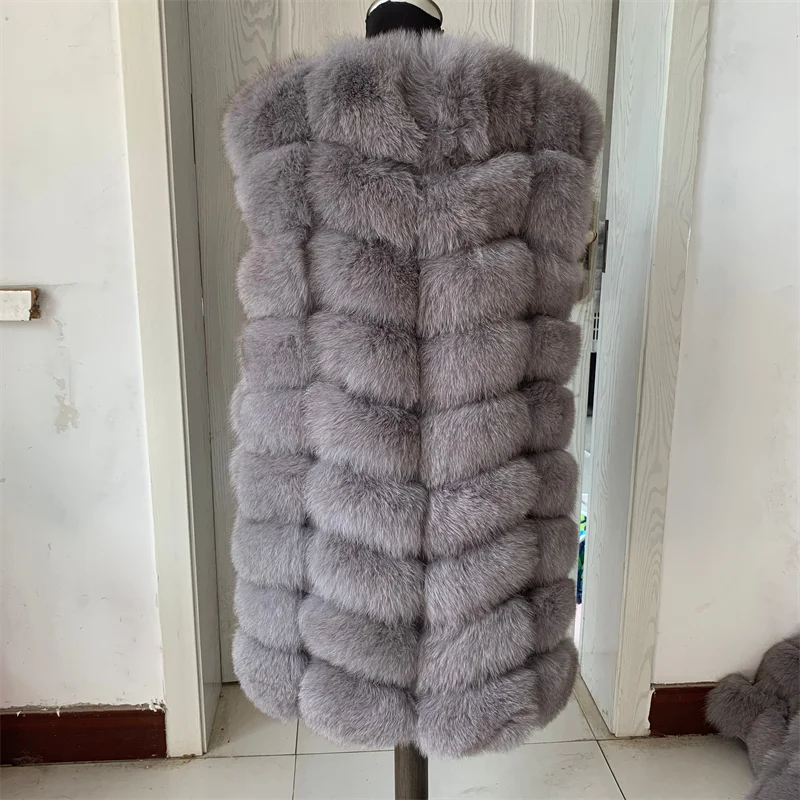 Manteau en fourrure de torche véritable pour femme, gilet chaud, gilet long, automne et hiver, haute qualité, 100% naturel, mode