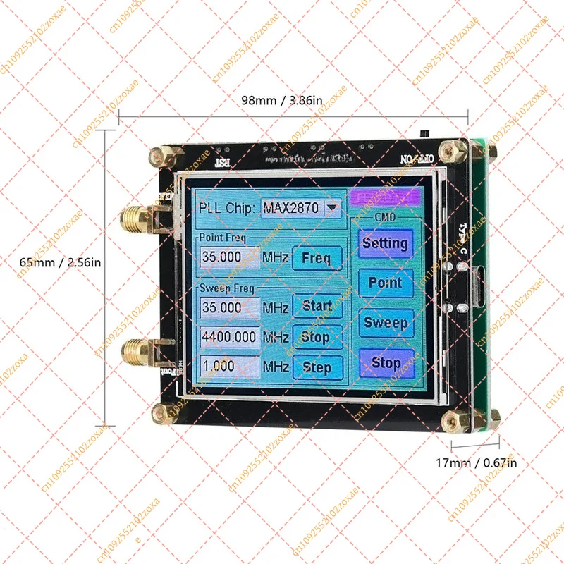 MAX2870 Signal Generator 23.5MHz-6GHz RF Source Touch Screen PC Control Spectrum Analyzer Module Technical Version