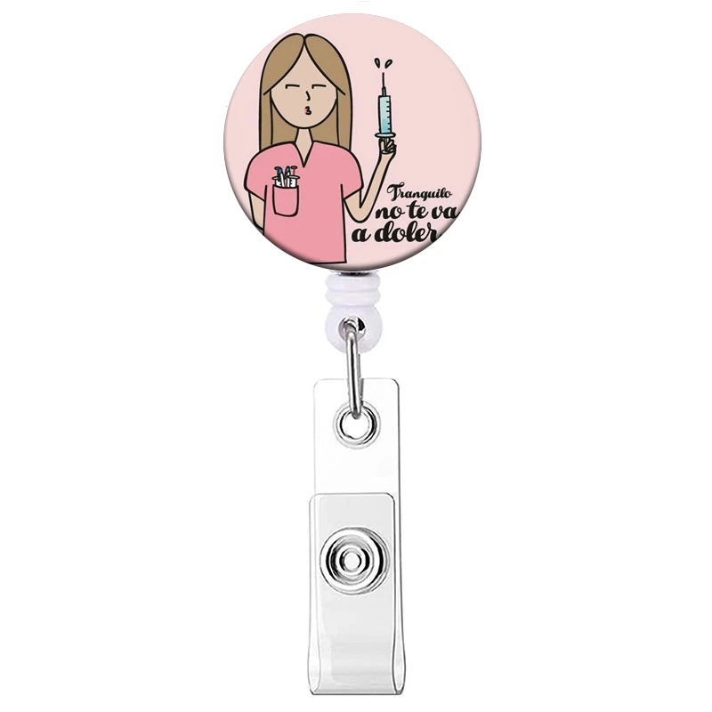 1PC Krankenhaus Krankenschwester Versenkbare Abzeichen Clip Arzt ID Karte Halter Reel für Namensschild Abzeichen Halter Bürobedarf Schnalle – Detail 25