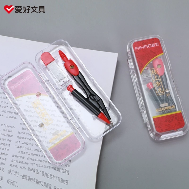 Geometry Set Plastic Math Circle Drawing Tool with Storage Box,Refill Circle Drawing Tools for Engineers Student