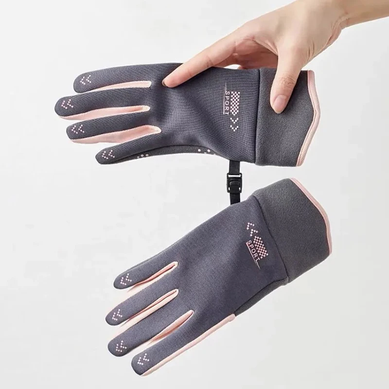 Guanti invernali da donna ciclismo bici pile termico resistenza al freddo vento impermeabile bicicletta calda guanti da sci da corsa all'aperto