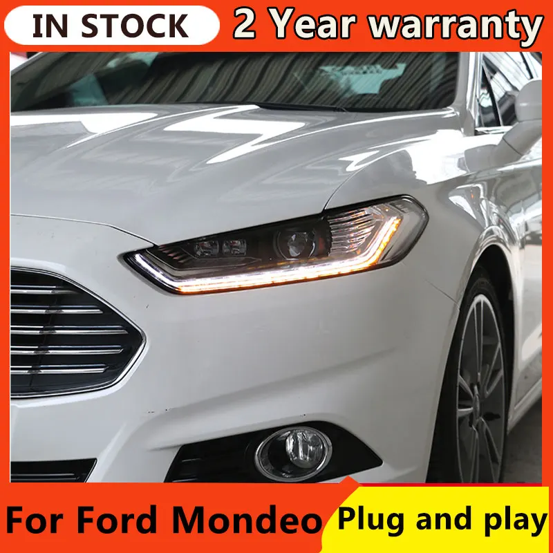 

LED Headlights For Ford Mondeo Fusion 2013 2014 2015 2016 Head lights LED DRL Running Lights Bi-Xenon Beam Fog Lights Angel Eyes
