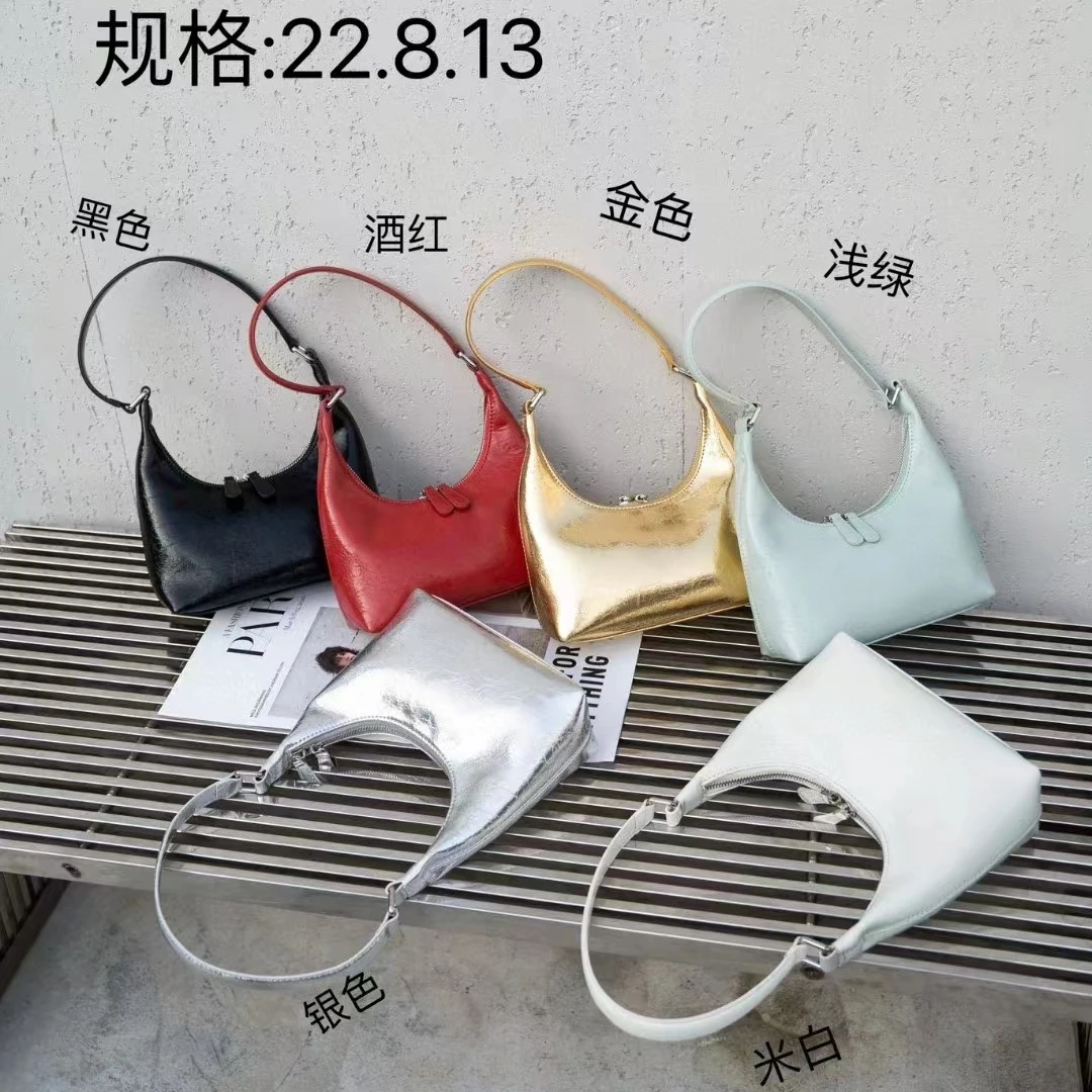 2024 New Women Underarm Bag Genuine Leather Shoulder Crossbody Bags Ladies Retro Tote Bag High Quality Commute Handbags Black