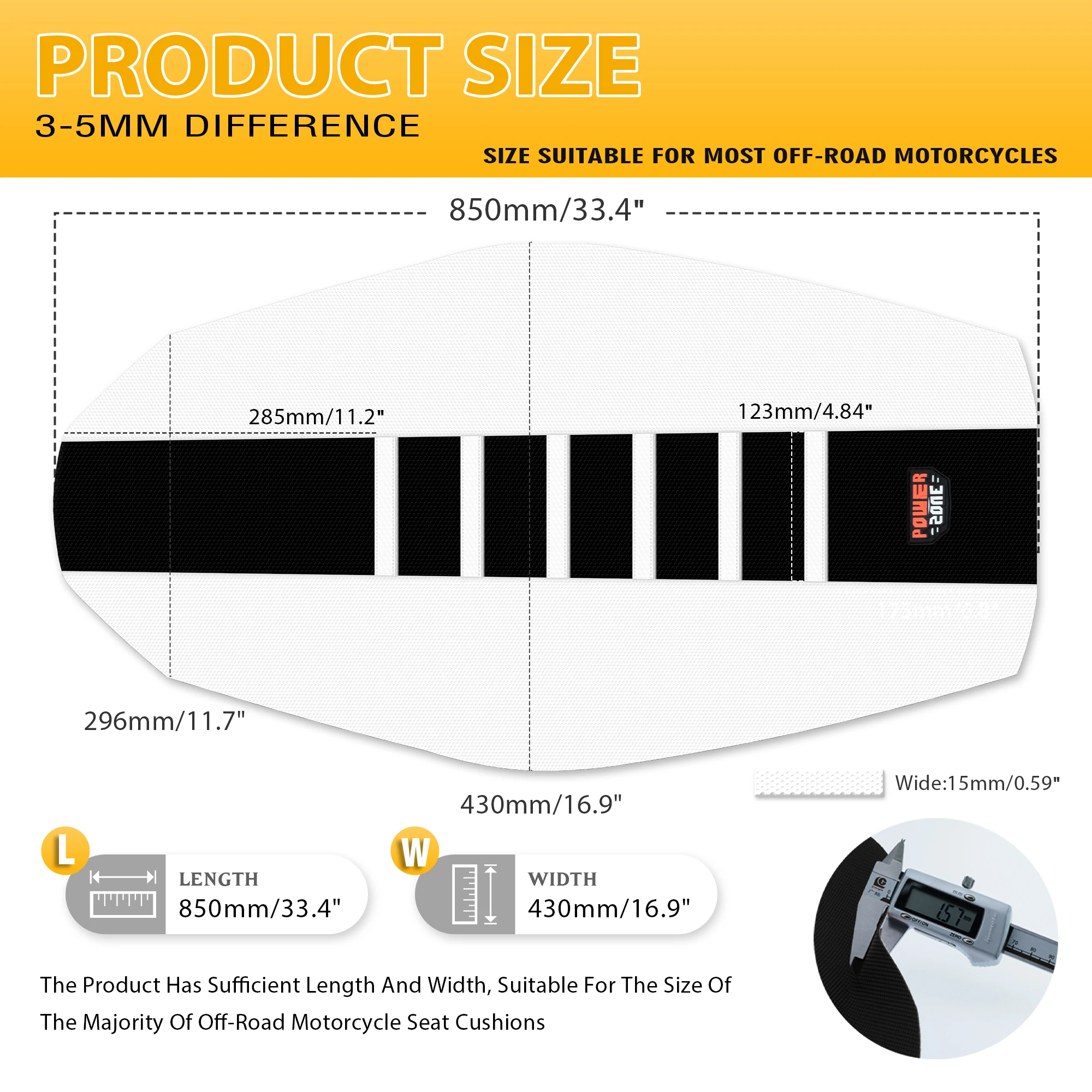 Powerzone مضلع غطاء مقعد لينة ل SX EXC CRF YZ TC KXF دراجة نارية المطاط القابض وسائد مقعد الملحقات