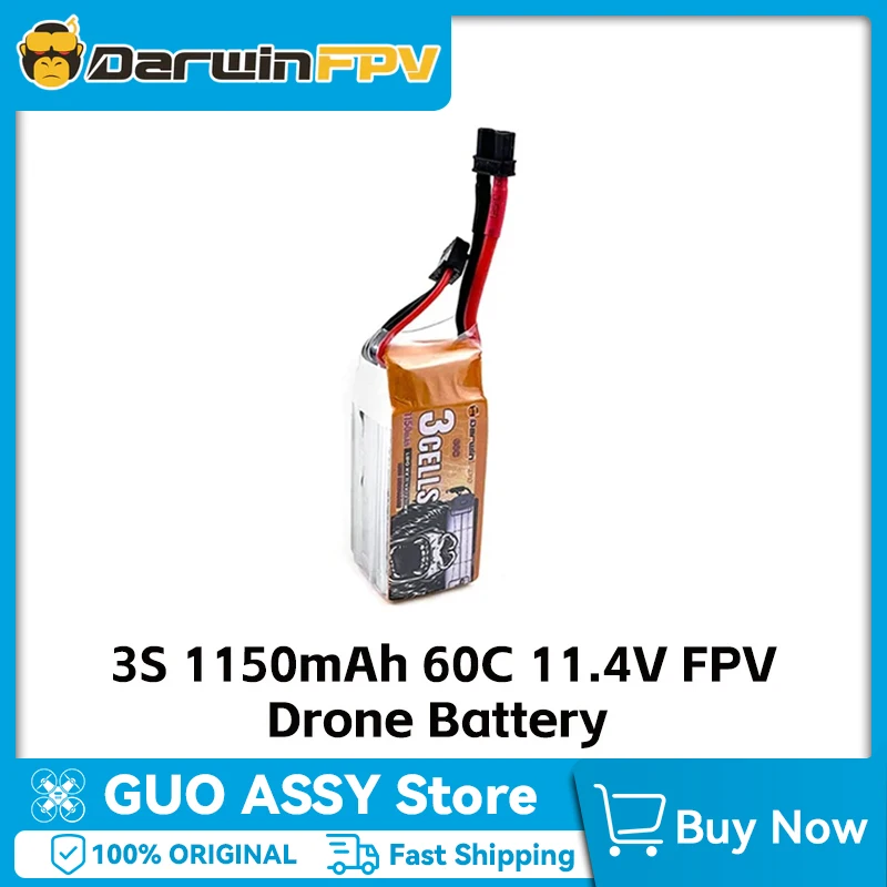 DarwinFPV 3S 1150mAh 60C 11.4V FPV Drone Battery