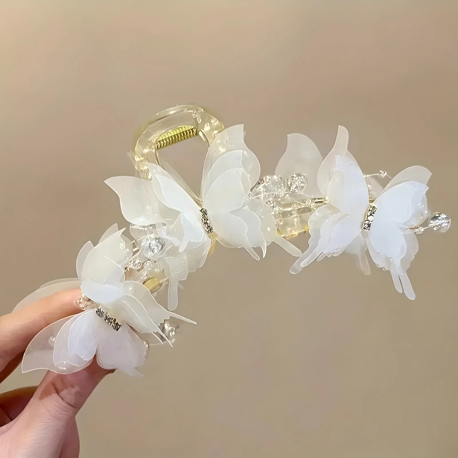 1-2pcs Large Butterfly Hair Claw Clip for Thick Hair Sweet Pink Hairpin for Women Perfect for Ponytails Stylish Hair Accessories image 5