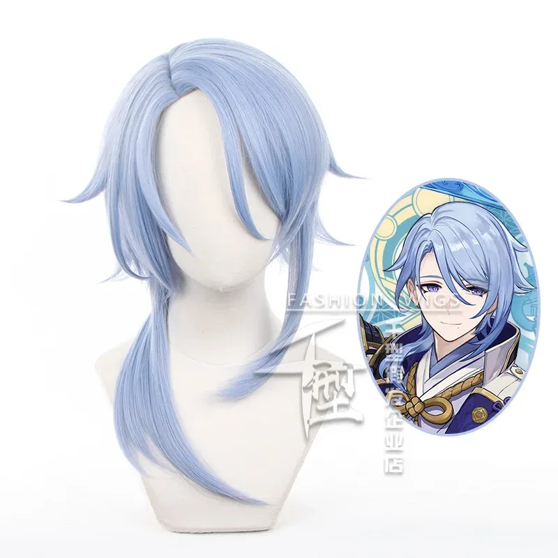 لعبة جينشين إمباكت كاميساتو آياتو شعر مستعار تأثيري أنيمي شعر مستعار تأثيري مقاومة للحرارة الاصطناعية أياكا شقيق آياتو الباروكات