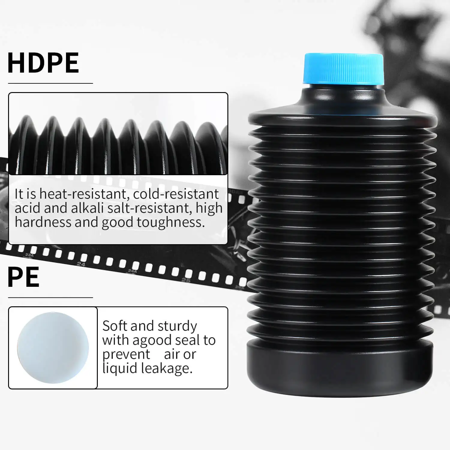 eTone 1000ml bouteille chimique compressible 120 135 4x5 négatif développeur liquide récipient Darkroom développement fournitures