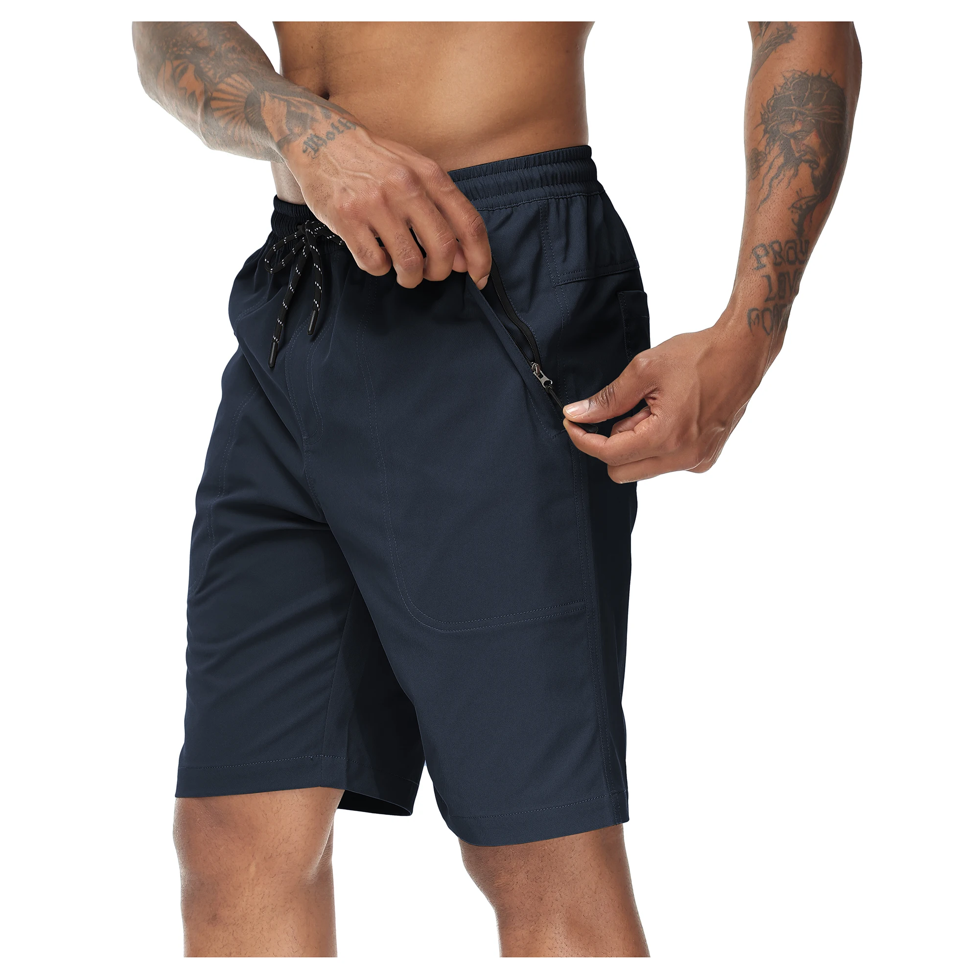 Summer Men\'s Solid Shorts Casual Drawstring Shorts Jogging Athletic Pants Lightweight High Quality Elastic Waist Cargo Shorts