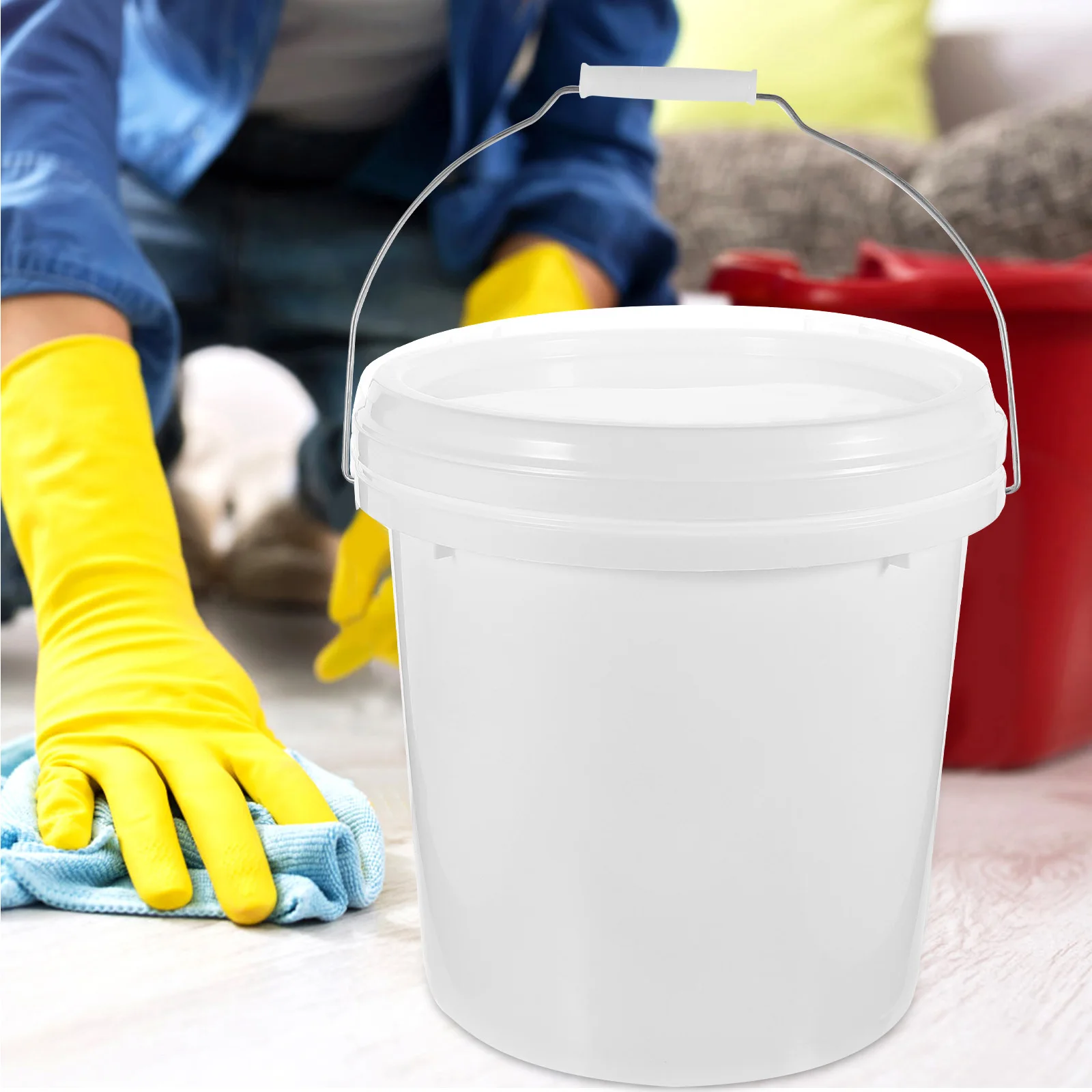 

2.2 Gallon Paint Bucket Airtight Storage Empty Durable Strong Large Capacity Multi-functional Portable Safe Material Outdoor Use