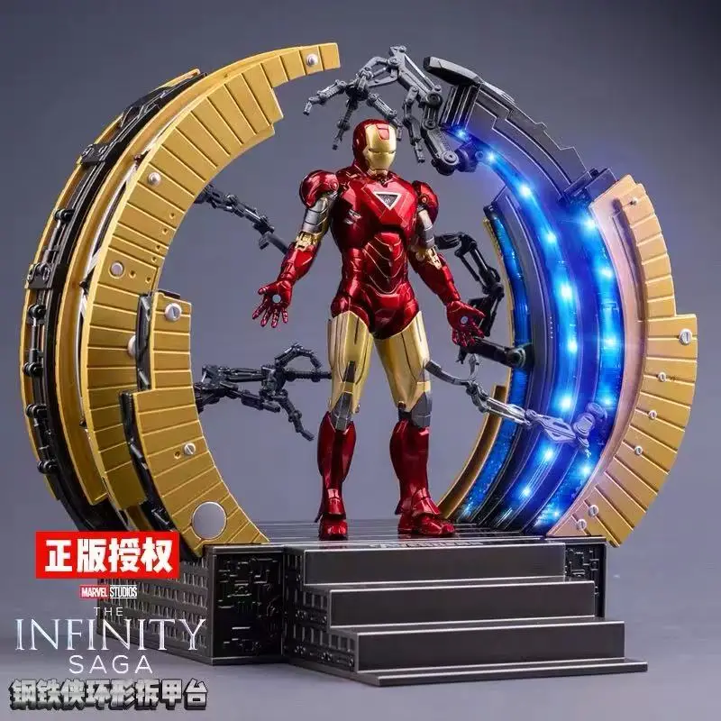 

ZD оригинальные игрушки Железный человек MK4 MK6 MK50 MK85 Whiplash Spider-Iron Man 2.0 Коллекционная светодиодная шарнирная сборная фигурка