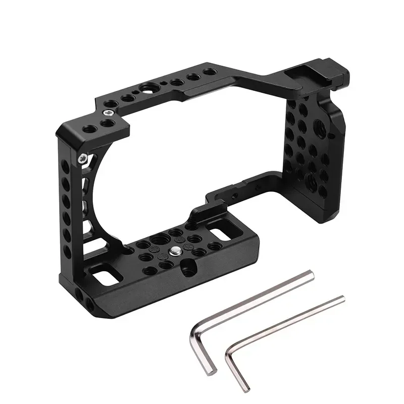 Aluminum Alloy Camera Cage for Sony A6100 A6300 A6400 A6500 Vlog Case Handheld Bracket Cold Shoe Mic LED Light Mount Video Rig
