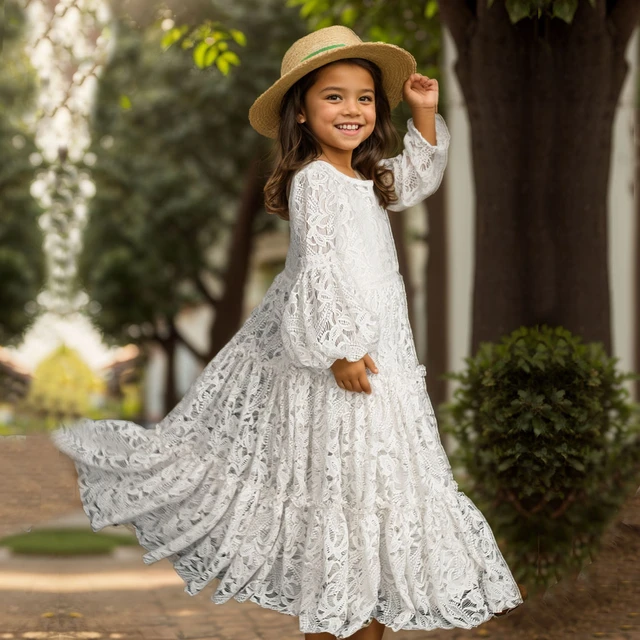 Long sleeve white dress baby hot sale