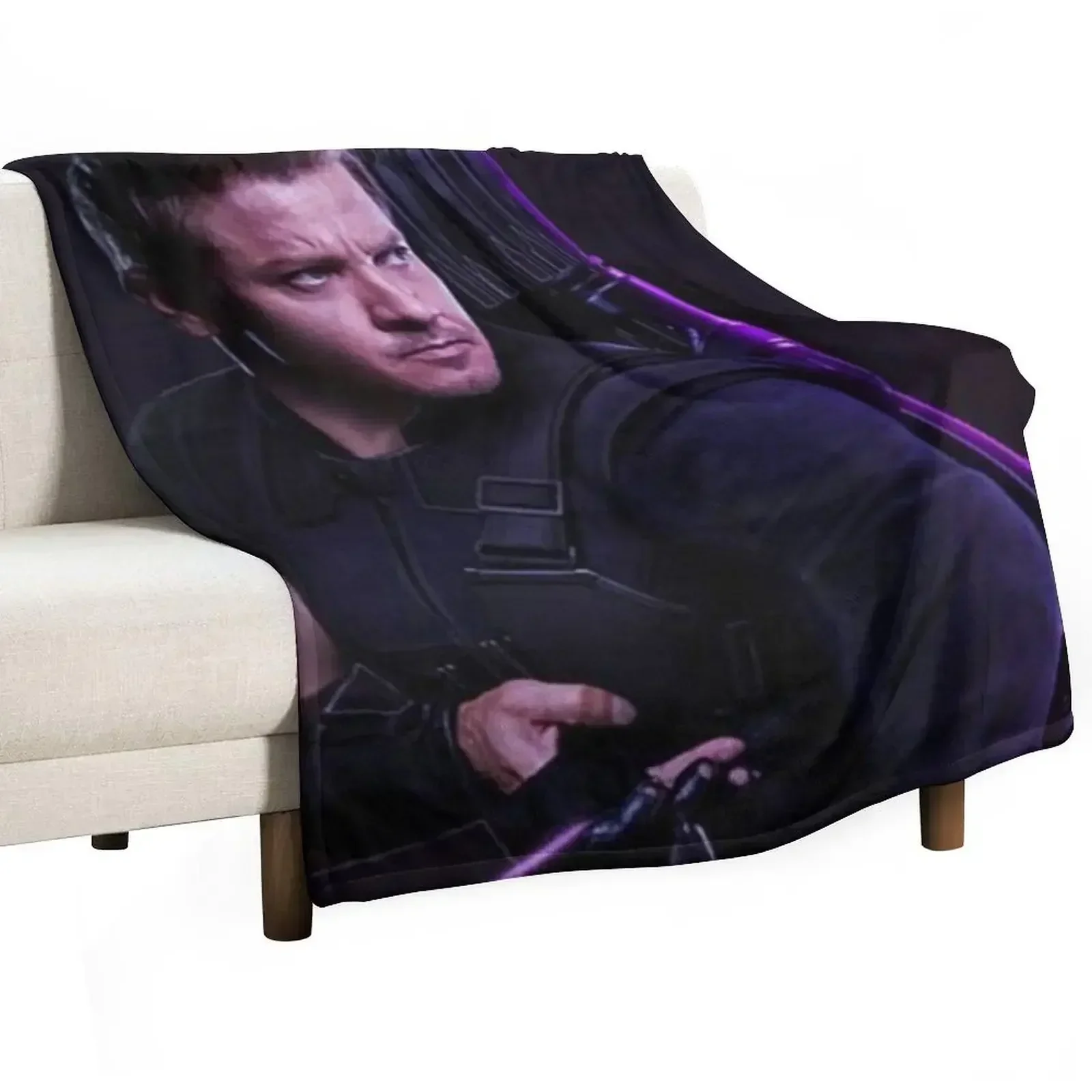 

jeremy renner Throw Blanket For Sofa Thin Retros funny gift Blankets