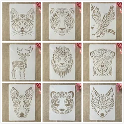Plantillas de capas DIY para colorear, plantilla decorativa para álbum de recortes, León, Tigre, ciervo, animales, 29cm, A4