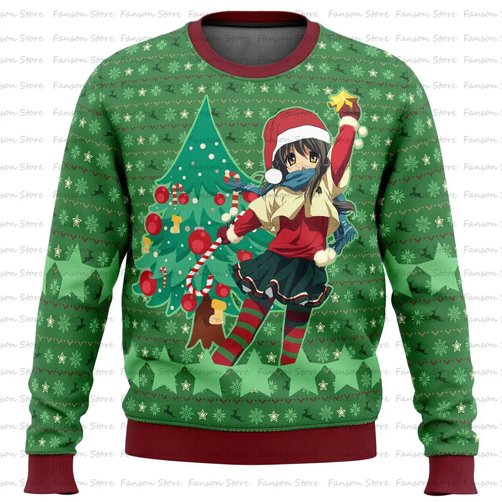 Clannad Merry Xmas Ugly Christmas Sweater 2024 New Fashion Men Pullover Tops Japan Style Cartoon Anime Women Hoodie Sweatshirt