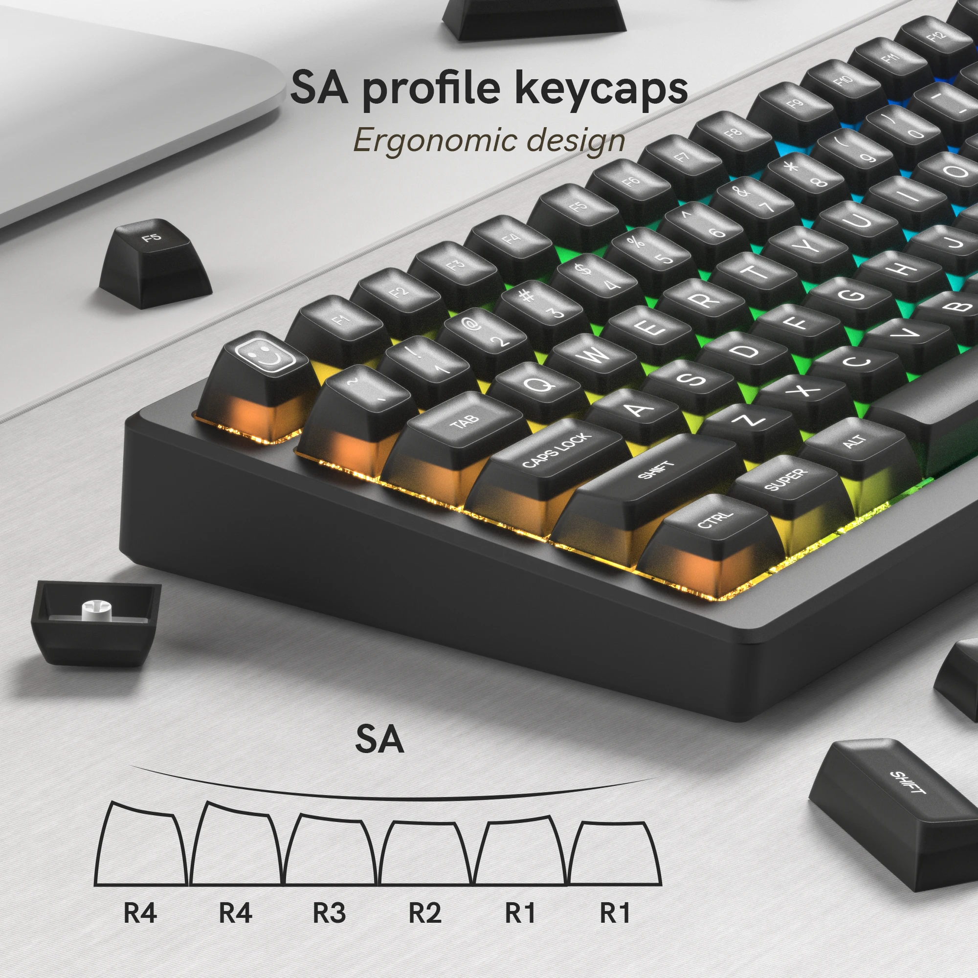 WOMIER Black Jade SA Profile 140 Keys Keycaps Double Shot PBT