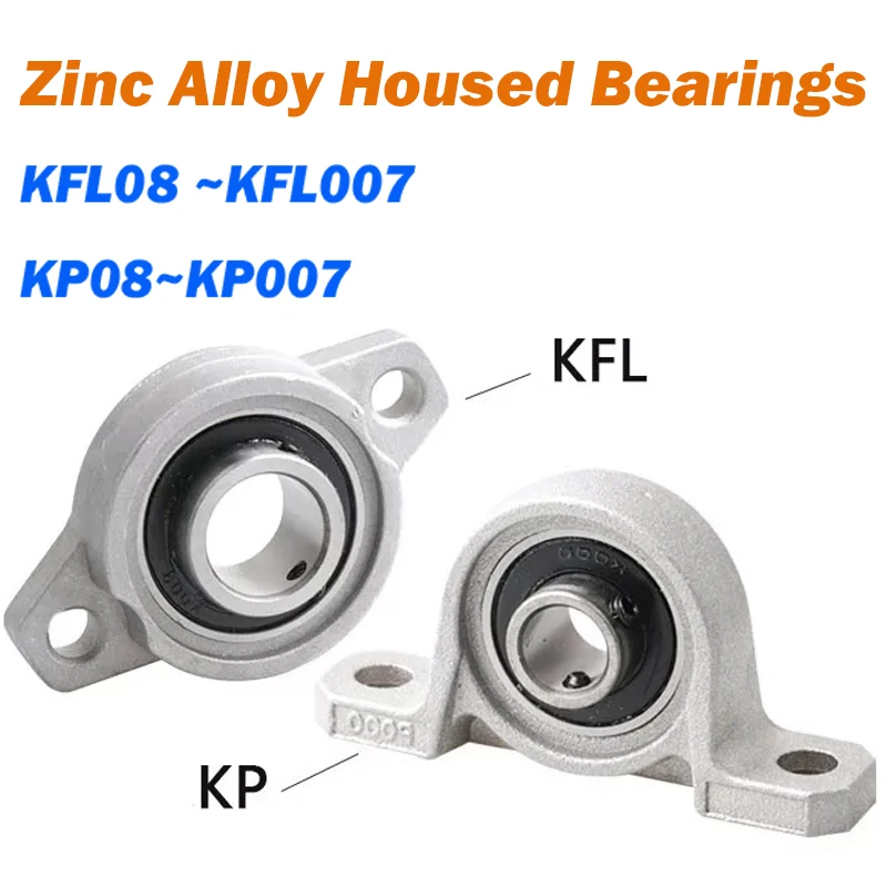 1Pcs Bearing Shaft KFL/KP Pillow Block Housing Zinc Alloy Bearing Mounted Support Flange Bearing