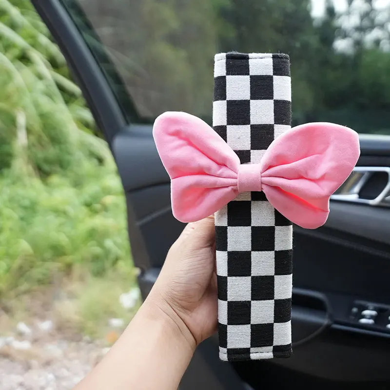 

New Butterfly Car Seat Belt Shoulder Cover Bowknot Car Decoration Simple Pink Car Accessories Interior Womanpink Car Accessories