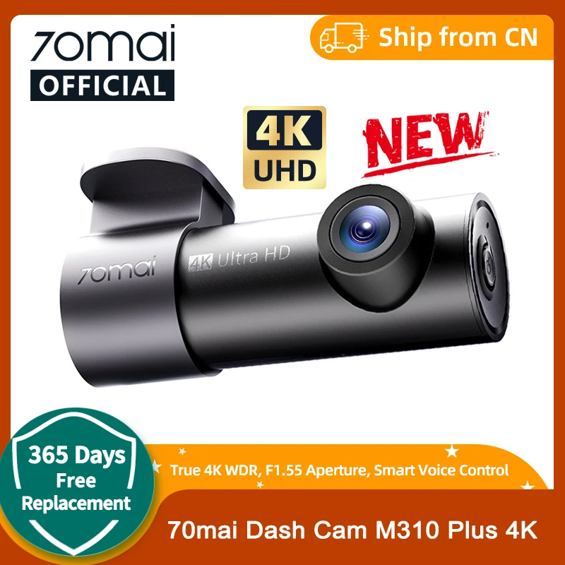 Global Version 70Mai Dash Cam M310 Plus 4K True 4K 2160P Wdr Voice Control Support 24H Parking Mode Car Dvr 70Mai M310 Plus 4K