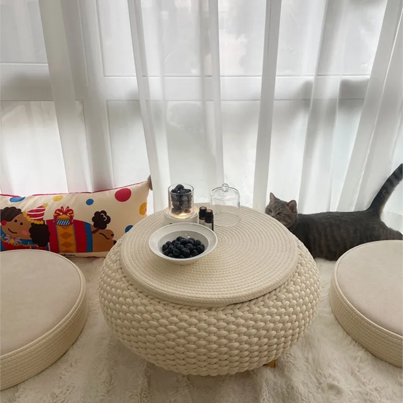 Balcony leisure mini wicker low table simple home window sill bay window table tatami small coffee tables