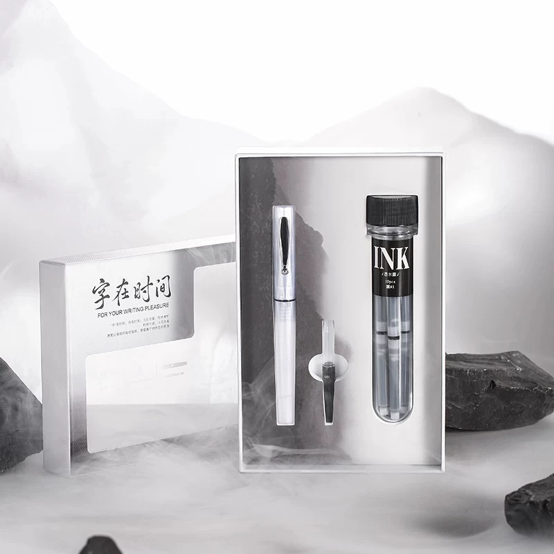 

Набор перьевых ручек Platinum Birthstone Series Pearl Shine, подарочная коробка класса люкс с чернильными картриджами, изысканная тематика «Время»