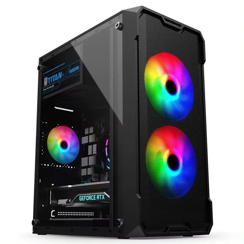 For cheap full gaming pc with gpu custom computer set equipment desktops prebuilt wholesale build desktop gamer pc rx580 gpu