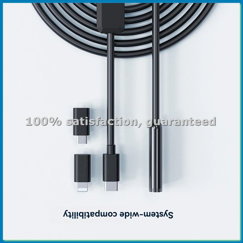 

Диагностический эндоскоп W400B для ремонта автомобилей, 8 мм, 8 LED, камера, адаптер Type-C/Micro-Type, кабель 5 м, 2000K пикселей - ABRM