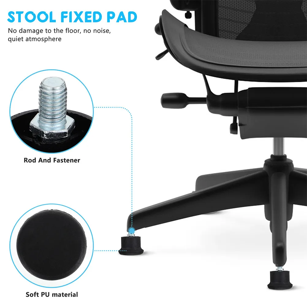 8Pcs Office Chair Feet Pads Non-Slip Fixing Casters for Hard Floors Universal Chair Stopper Replacement Feet Pad for Tile
