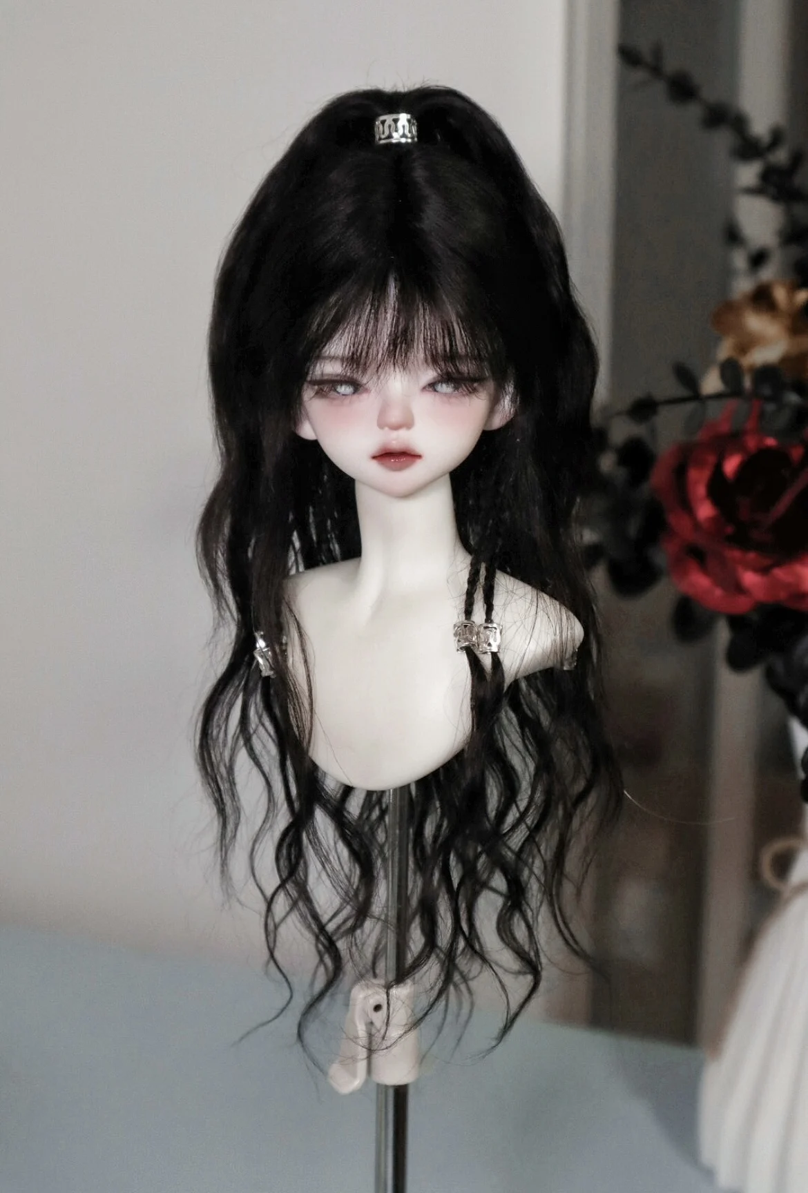 ผมสำหรับตุ๊กตา วิกผมหางม้าคุณภาพสูง ทำจากขนโมแฮร์ สำหรับตุ๊กตา BJD ขนาด 1/6 1/4 1/3 จัดส่งฟรี