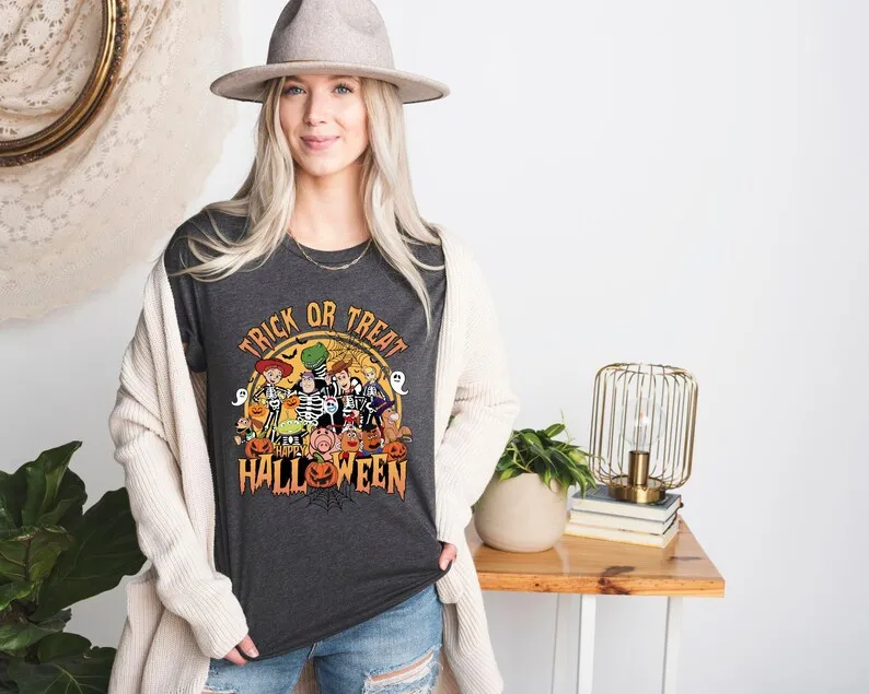 قميص توي ستوري للهالوين خدعة أو علاج ديزني لاند الهالوين تي شيرت توي ستوري