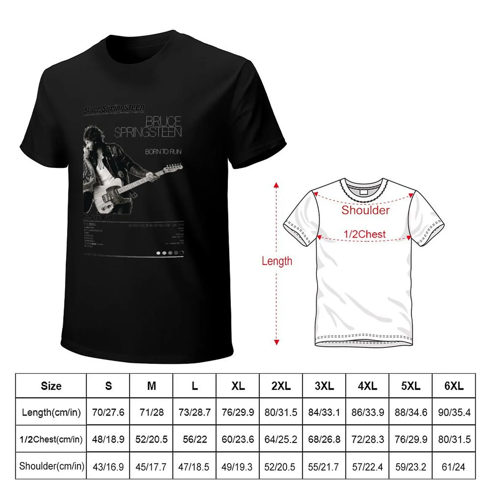 Springsteens Born To Run T-Shirt Urban Style Casual Short Sleeve Top