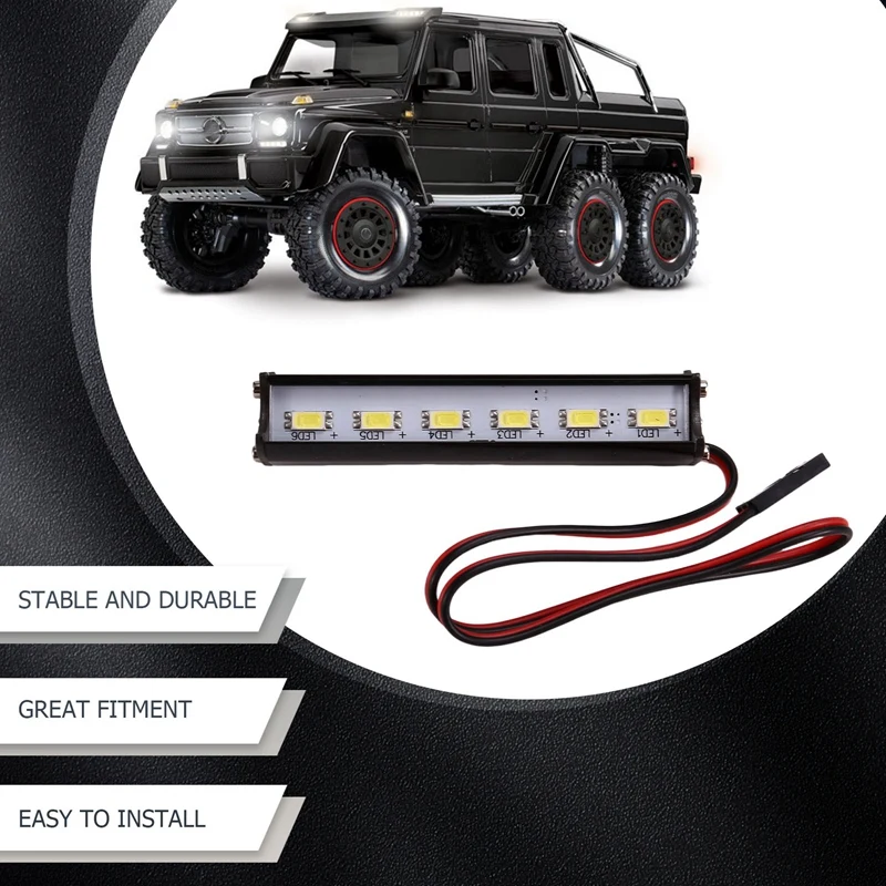 Rc Car Roof Led Light Bar Light 70Mm Searchlight For 1/10 Trxxas Trx4 Trx6 G63 Axial Scx10 D90 Crawler