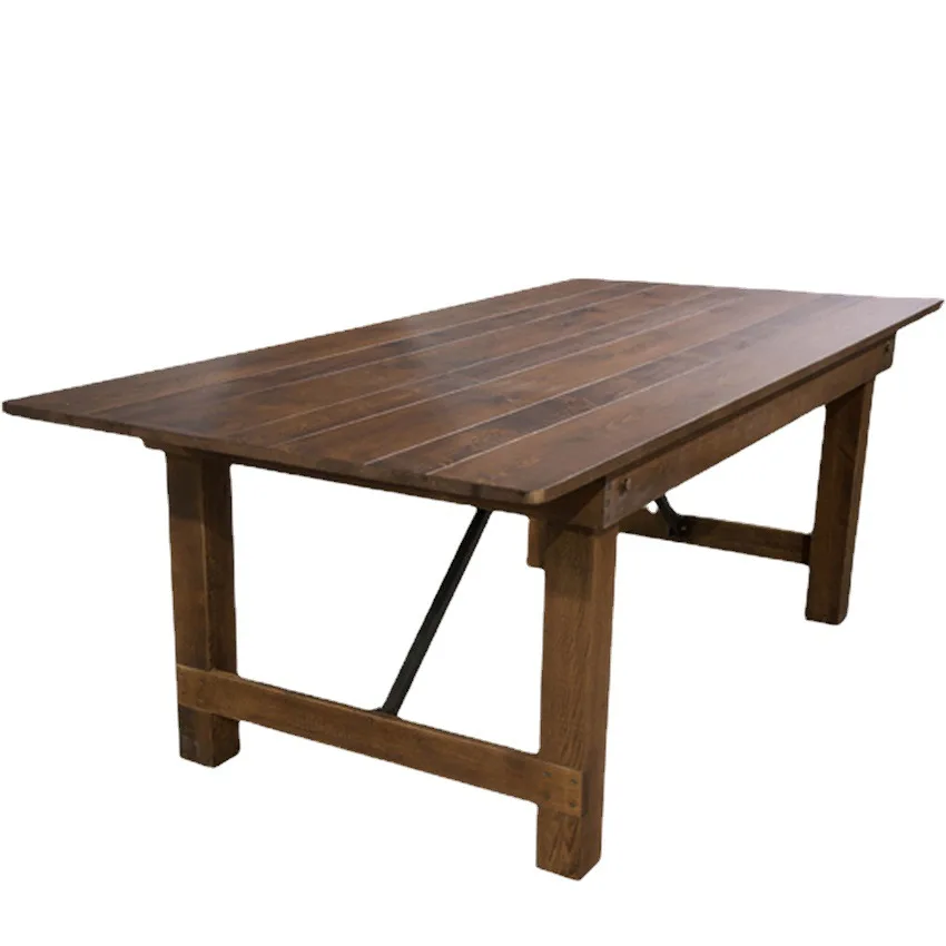 Wholesale High Quality Rectangular French Design Antique Folding Pine Wood Farm Table