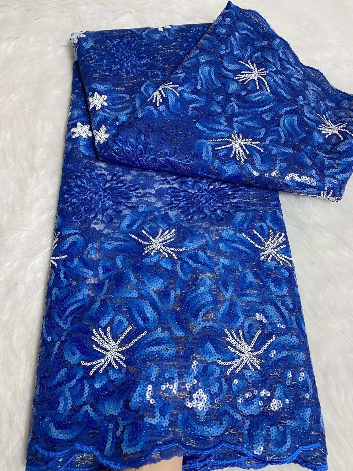 2025 French Tulle Lace Fabric African Sequins Lace Fabric High Quality For Bridal Dress Luxury Evening Dress Lcae -FY