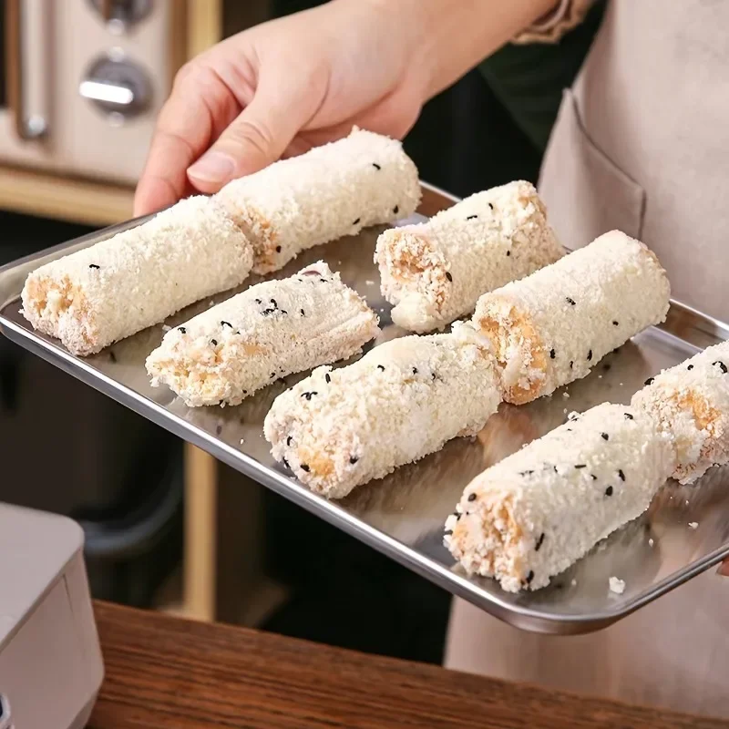1pc Stainless Steel Rectangular Tray: Perfect for Baking, Toasting, Steaming, and Cooking!