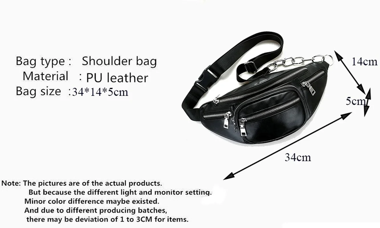 Fashion Women Handbag Faux Leather Waist Bag Cell Phone Belt Bag Fanny Pack Bum Bag for Women