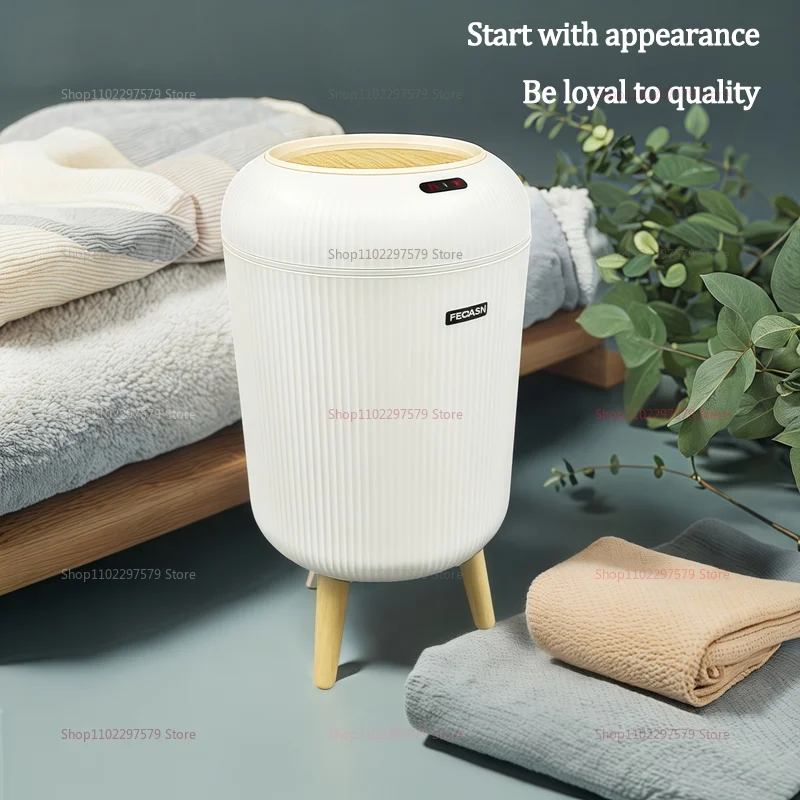 Smart Trash Can Automatic Flip Cover Simple White Can Be Used In Bedroom Office Kitchen Electricity Saving Trash Can Modern