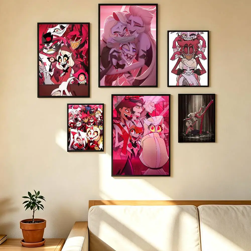 Angel Dust H-Hazbin H-Hotel Poster High Quality Dorm Living Room Aesthetic Wall Decoration Painting Stickers Gift