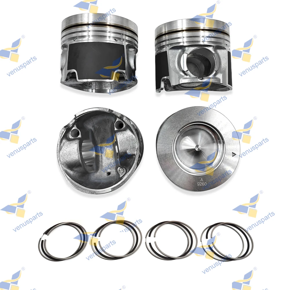 4JJ1 Piston + Piston Rings PIN Kit Set STD 4 Set 95mm for Isuzu 95*2H+1.5+3mm Overhaul Rebuild Kit Engine Parts