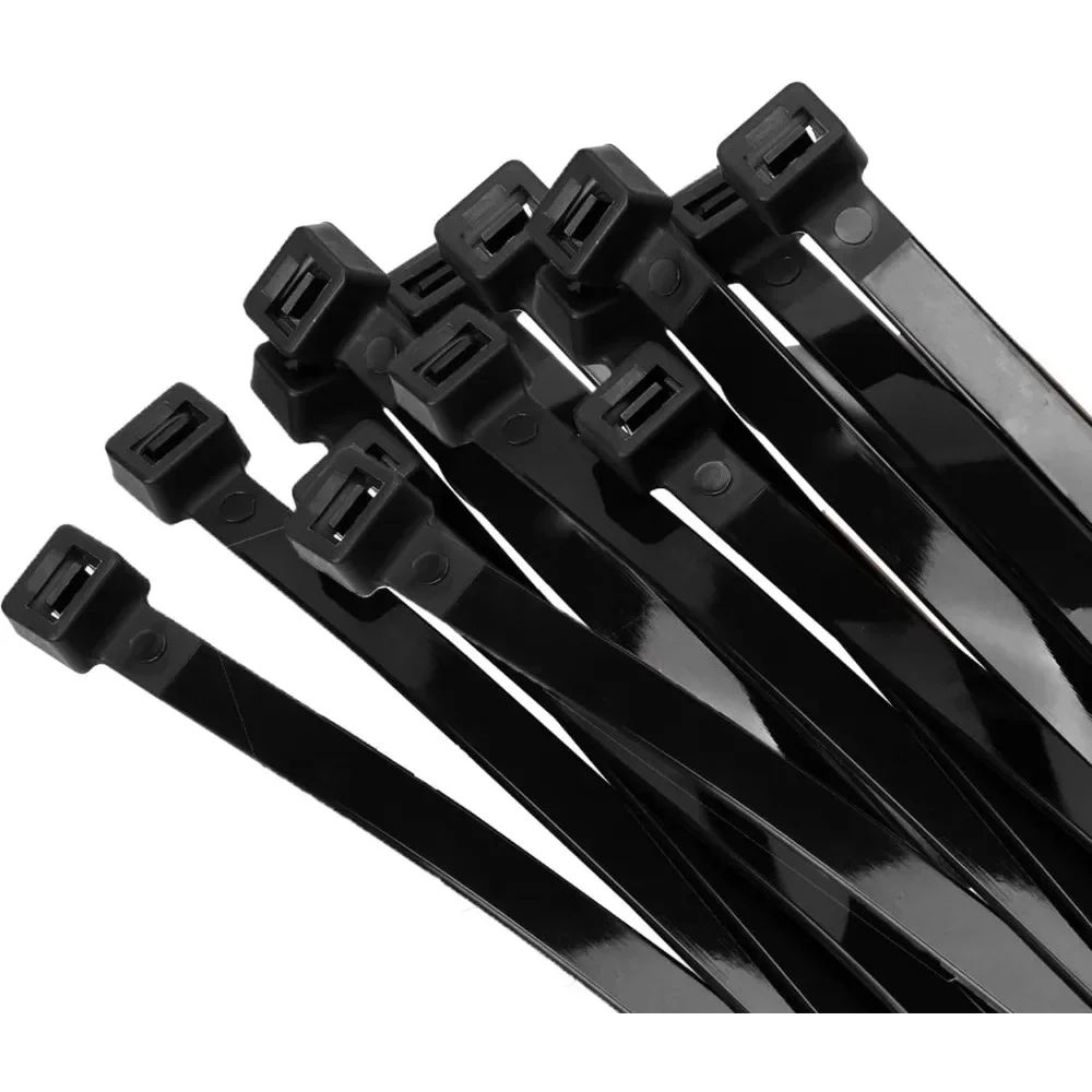 100Pcs Nylon Cable Ties Self-locking Cord Ties Straps Adjustable Cables Fastening Zip Ties 8x150/200/250/300/350/400/450/500MM