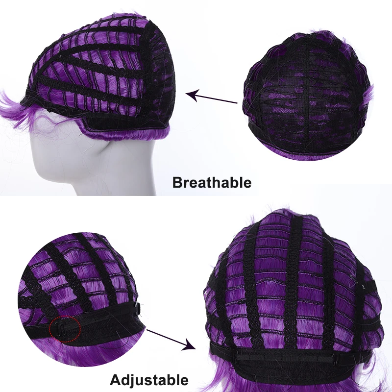 LUPU Demon Hunters Parrucca Cosplay Mira Rumi Zoey Stili Capelli lunghi Sintetici resistenti al calore Kpop Carnevale Puntelli Viola