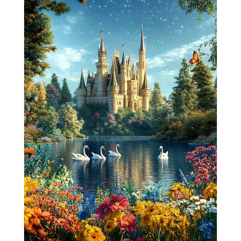 Marco de GATYZTORY para colorear por números, Kits de dibujo artesanal sobre lienzo, pintura pintada a mano por números, paisaje, decoración del hogar