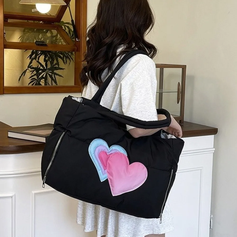 

Travel Bag Exquisite Puffer Tote Bag Large Capacity Comfortable Shoulder Bag Soft Shopping Bag Office