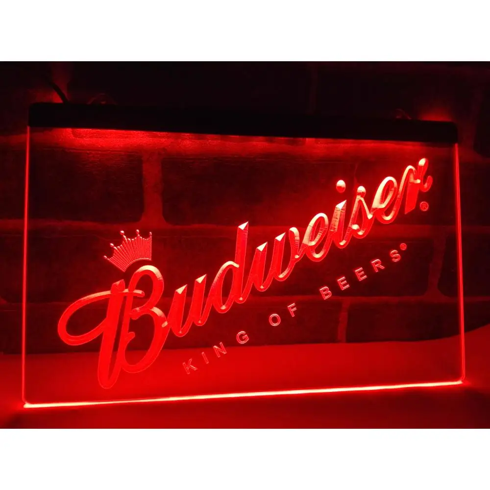 Budweiser Beer Bar Pub Club-Retro LED Neon Sign Home Decor with Vintage Plaques and Posters for Room Office Farmhouse